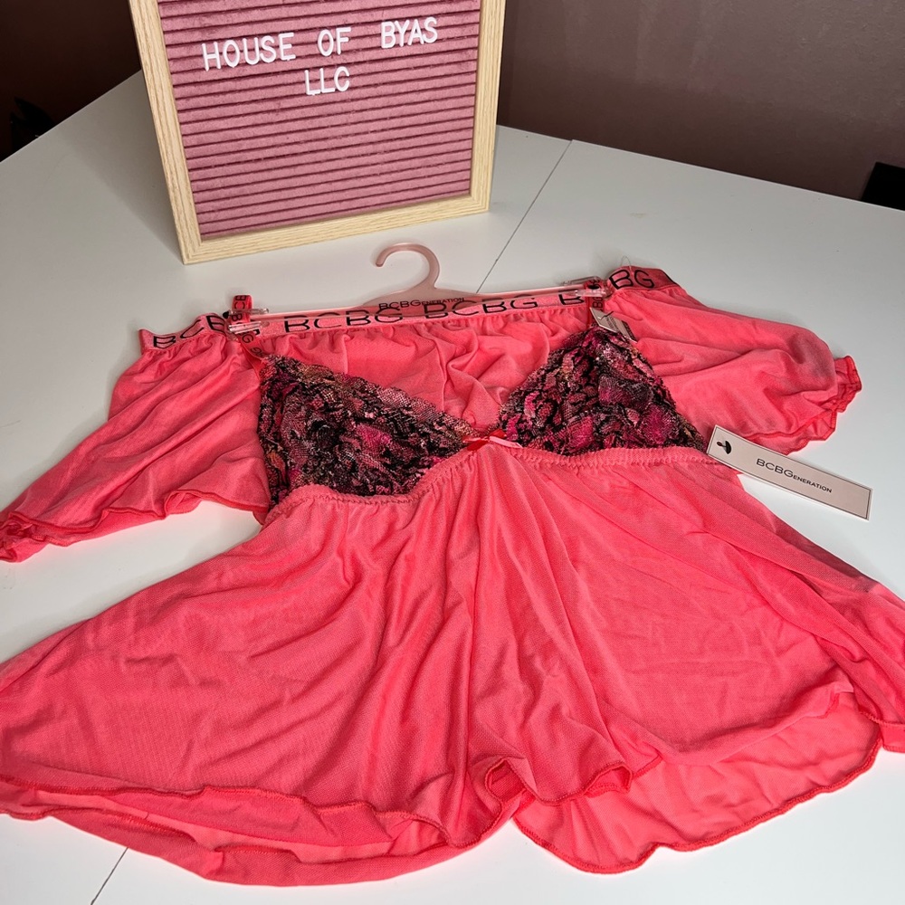 BCBGENERATION Lace Baby Doll Top & Shorts Set